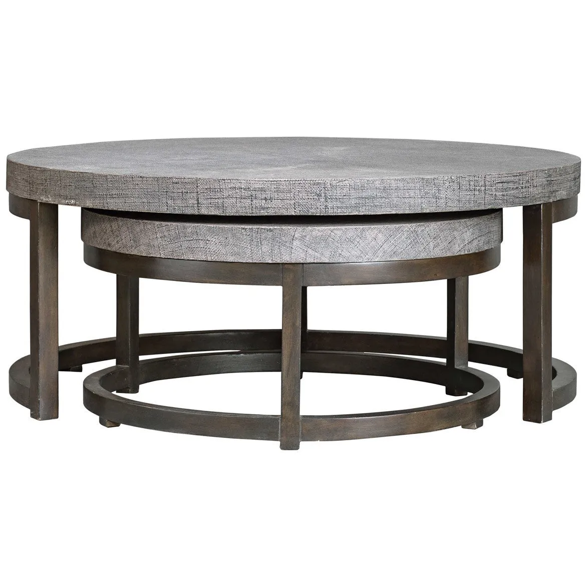 Uttermost Aiyara Set of 2 Modern Round Nesting Coffee Tables