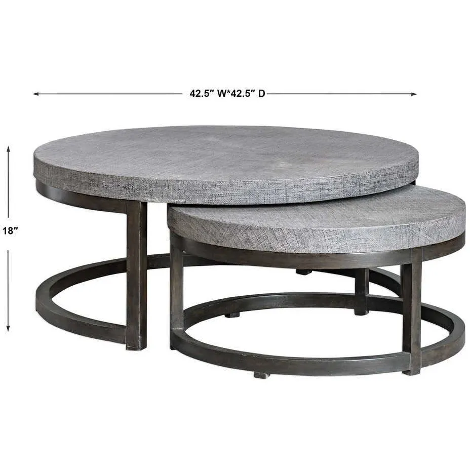Uttermost Aiyara Set of 2 Modern Round Nesting Coffee Tables