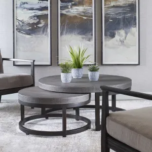 Uttermost Aiyara Set of 2 Modern Round Nesting Coffee Tables
