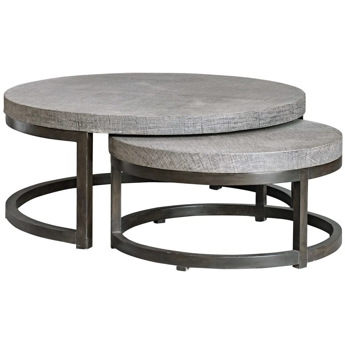 Uttermost Aiyara Set of 2 Modern Round Nesting Coffee Tables