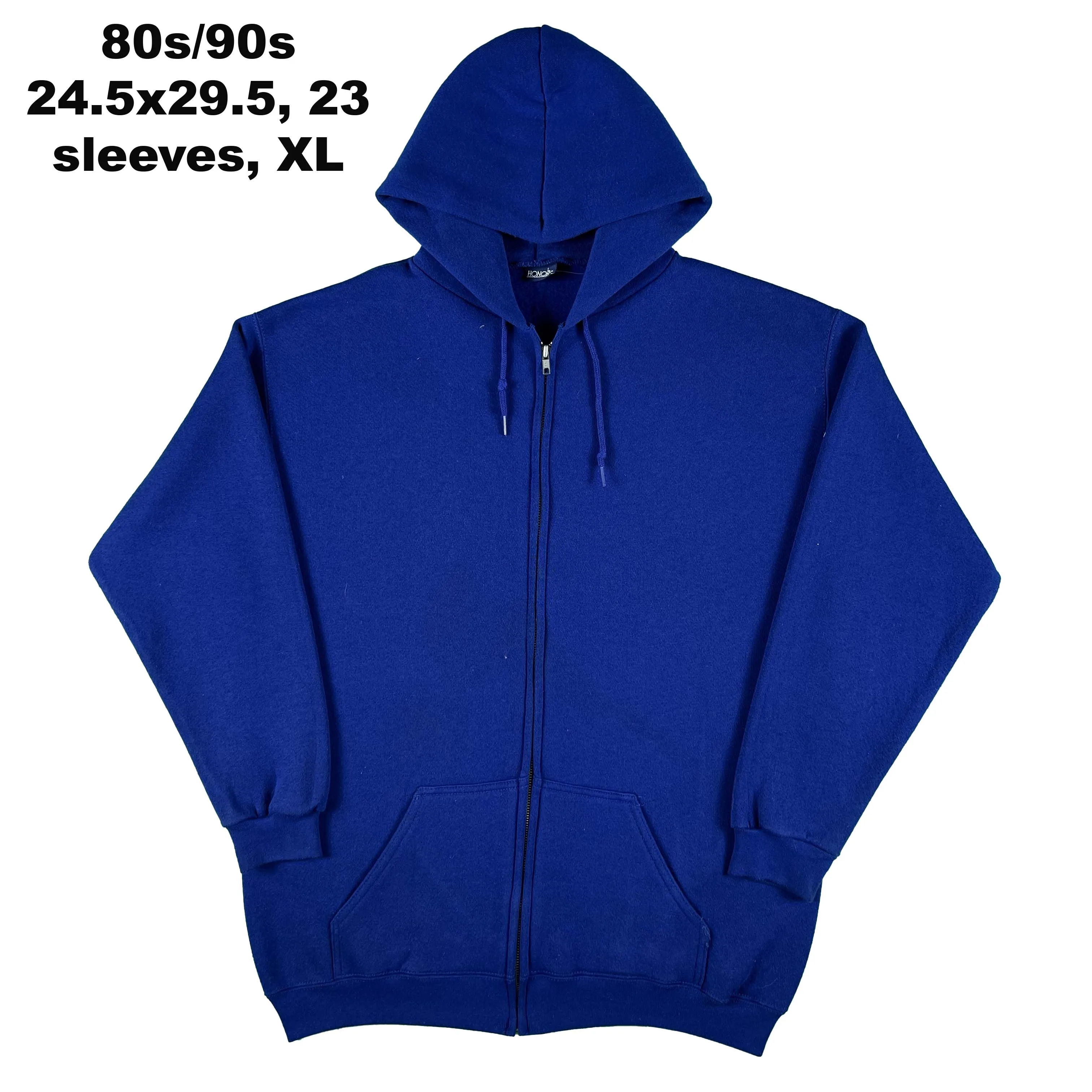 Vintage Blank Blue Zip Up Hoodie- SELECT SWEAT