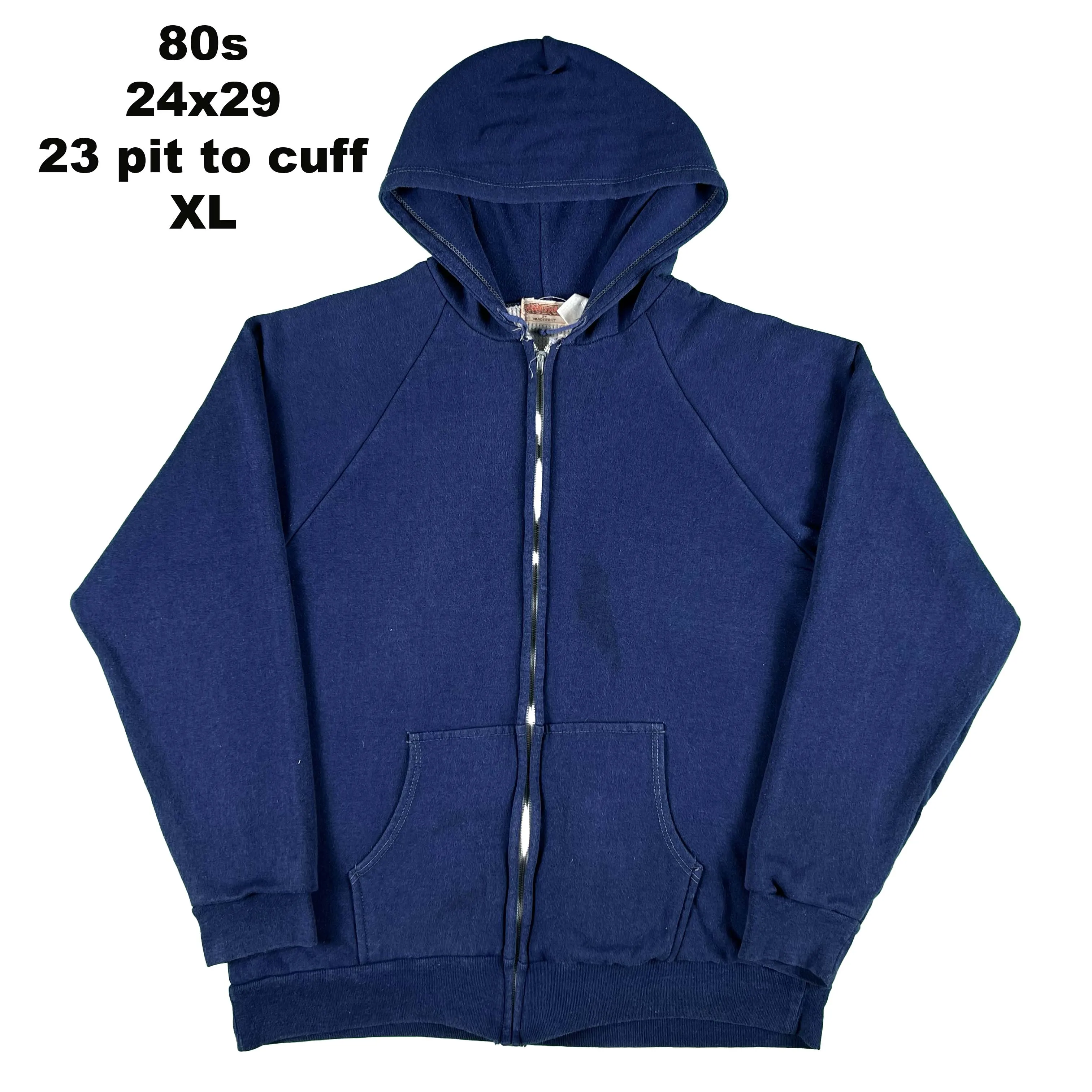 Vintage Blank Waffle Lined Zip Up Hoodies- SELECT SWEAT