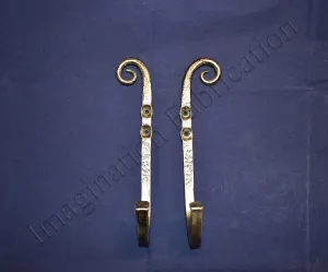 Vintage Scroll Wall Hooks, Large (Pair)