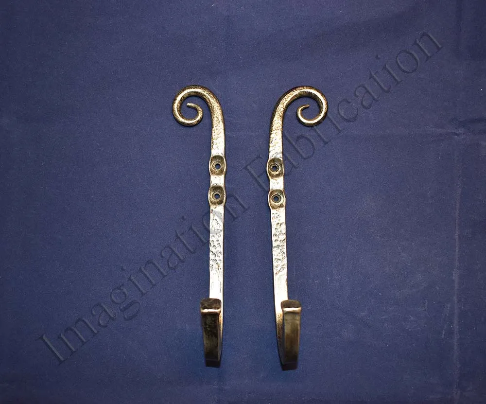 Vintage Scroll Wall Hooks, Large (Pair)