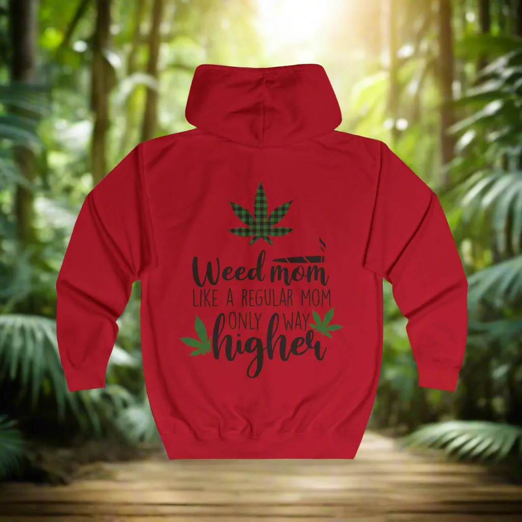 Weed Mom Typographical Art Full Zip Hoodie