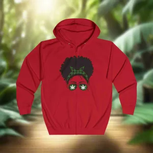 Weed Mom Typographical Art Full Zip Hoodie