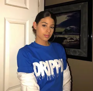 White Drippin | Blue Tee