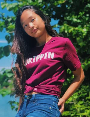 White Drippin (V2) | Maroon Tee