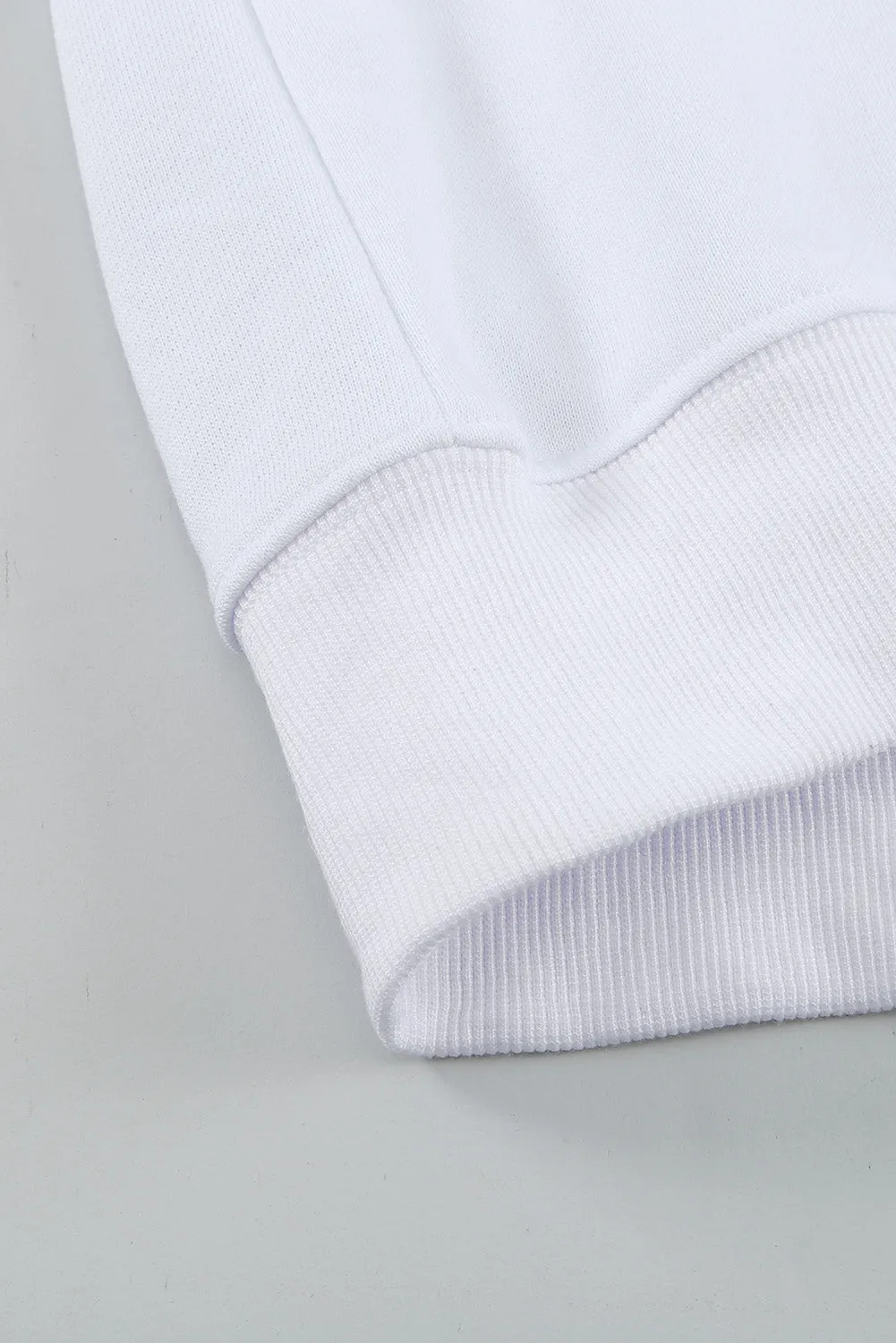 White Plain Crew Neck Pullover Sweatshirt