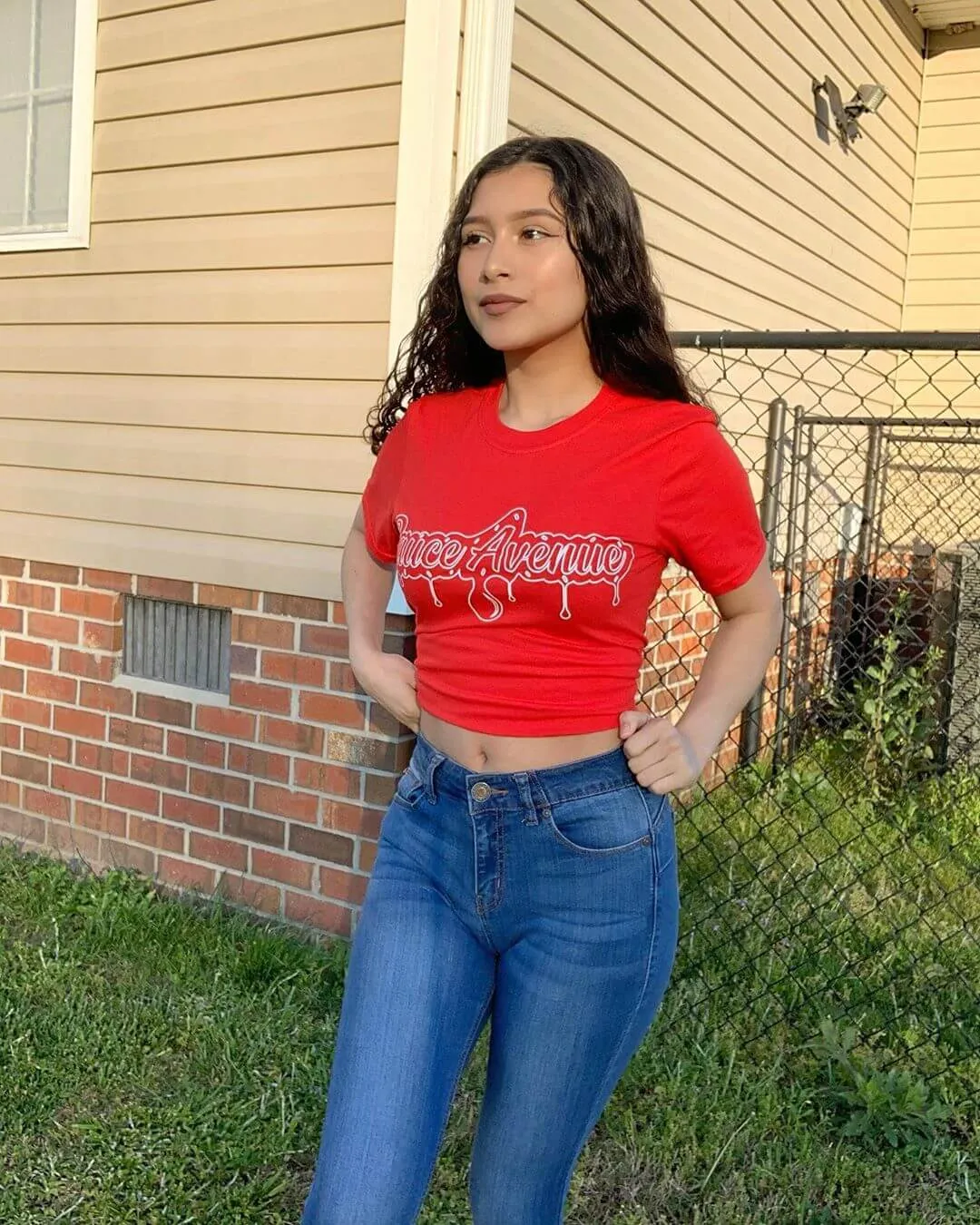 White SA Drip Outline | Red Tee