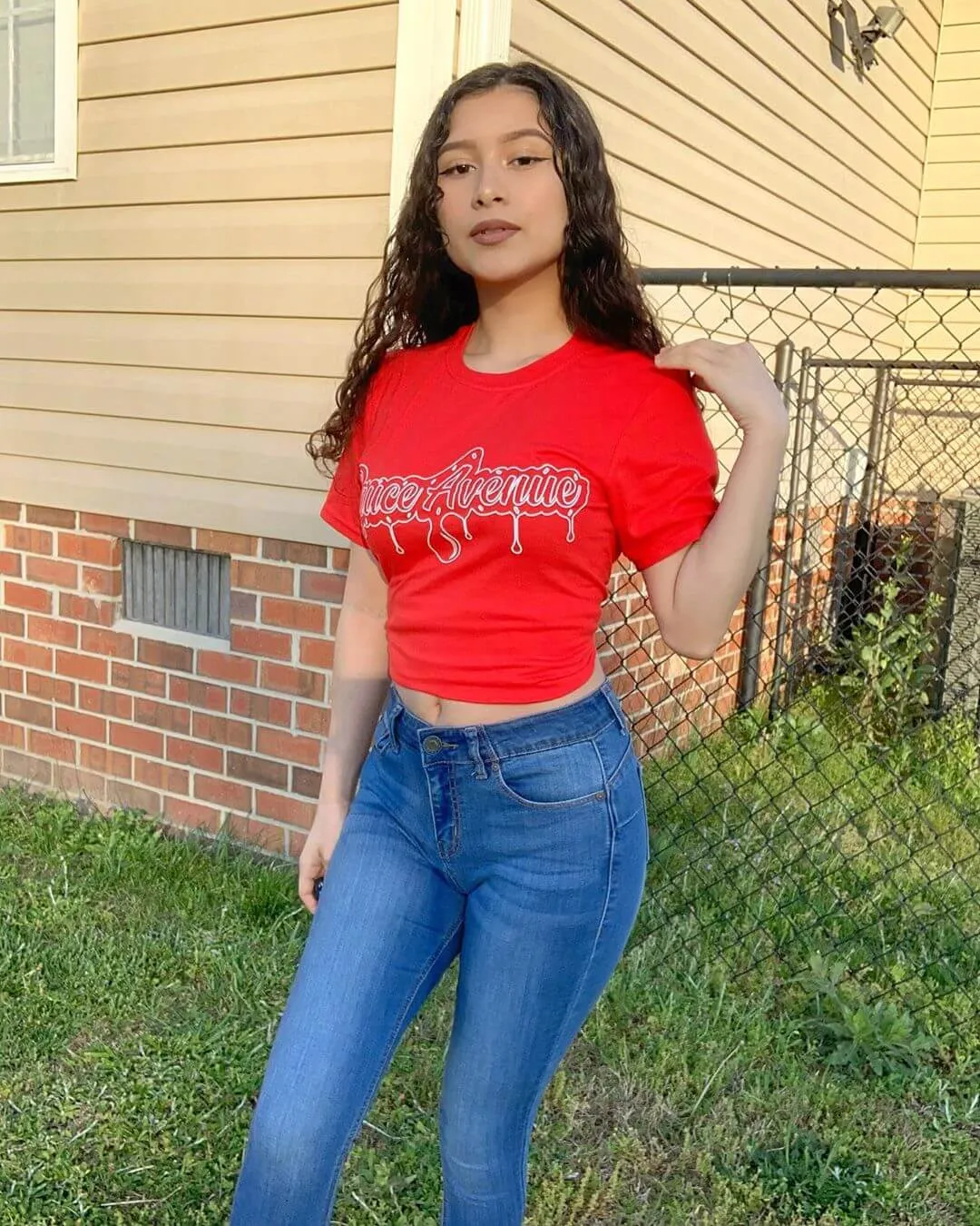 White SA Drip Outline | Red Tee
