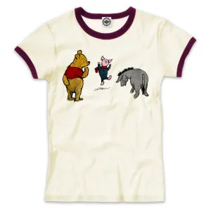 Winnie-The-Pooh, Piglet & Eeyore Women's Ringer Tee