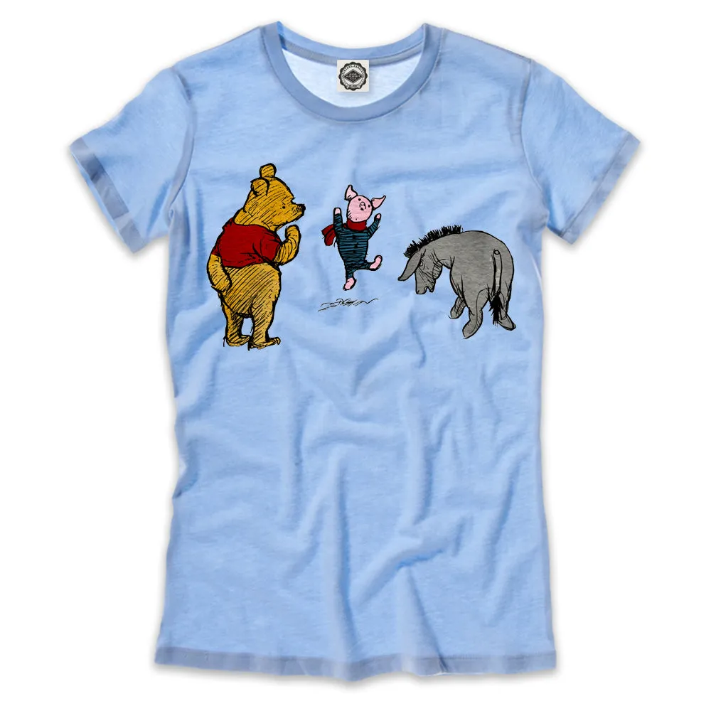 Winnie-The-Pooh, Piglet & Eeyore Women's Tee