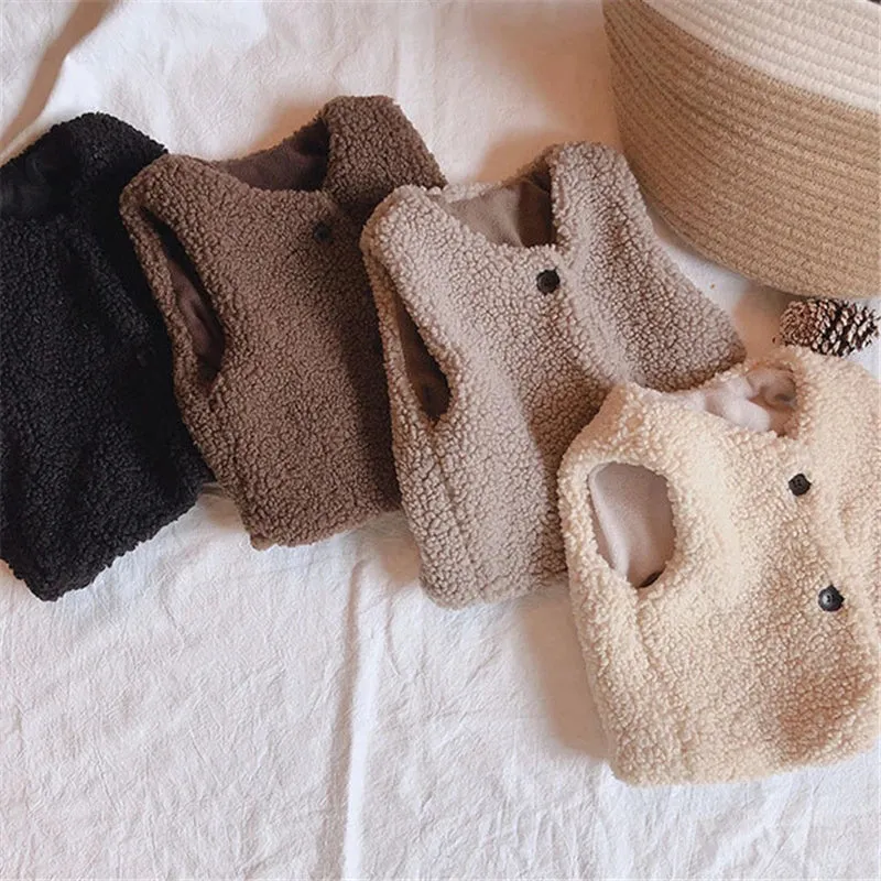 Winter Baby Lamb Wool Velvet Vest