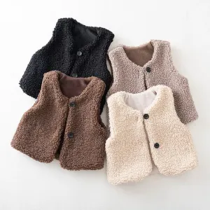 Winter Baby Lamb Wool Velvet Vest