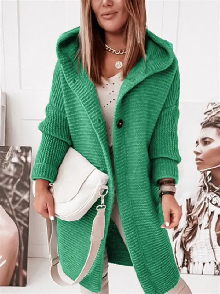 Women's Casual Hooded Sweater Cardigans for Autumn