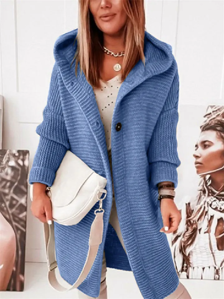 Women's Casual Hooded Sweater Cardigans for Autumn