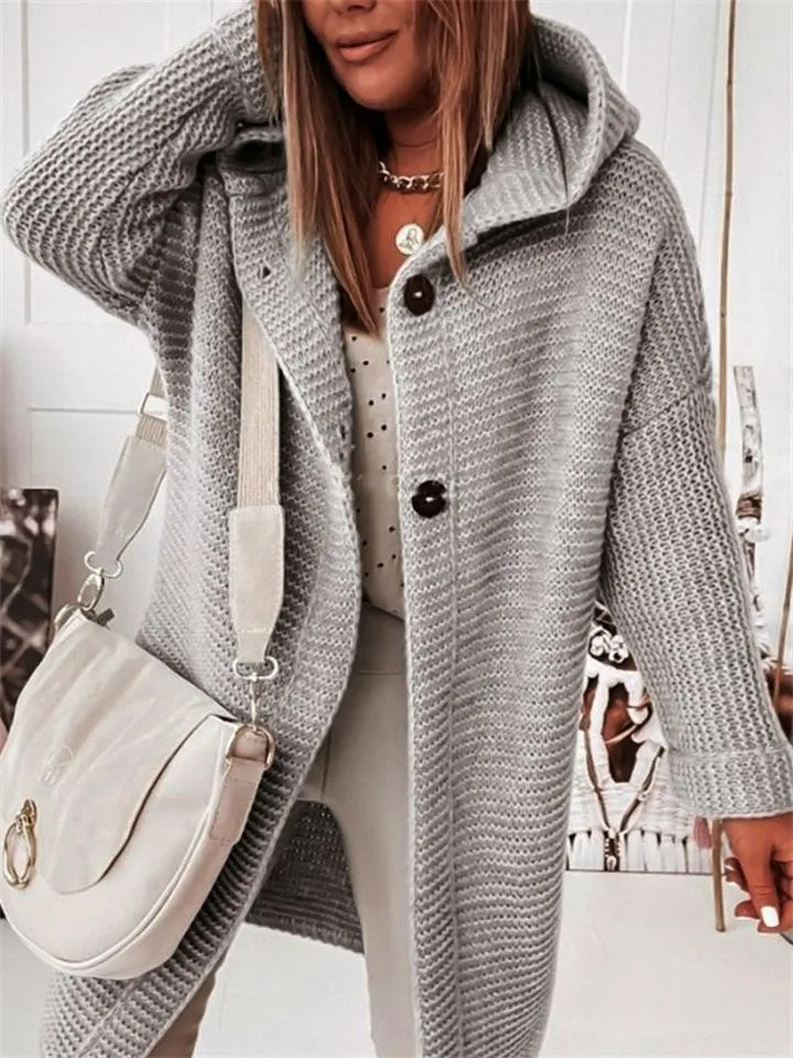 Women's Casual Hooded Sweater Cardigans for Autumn
