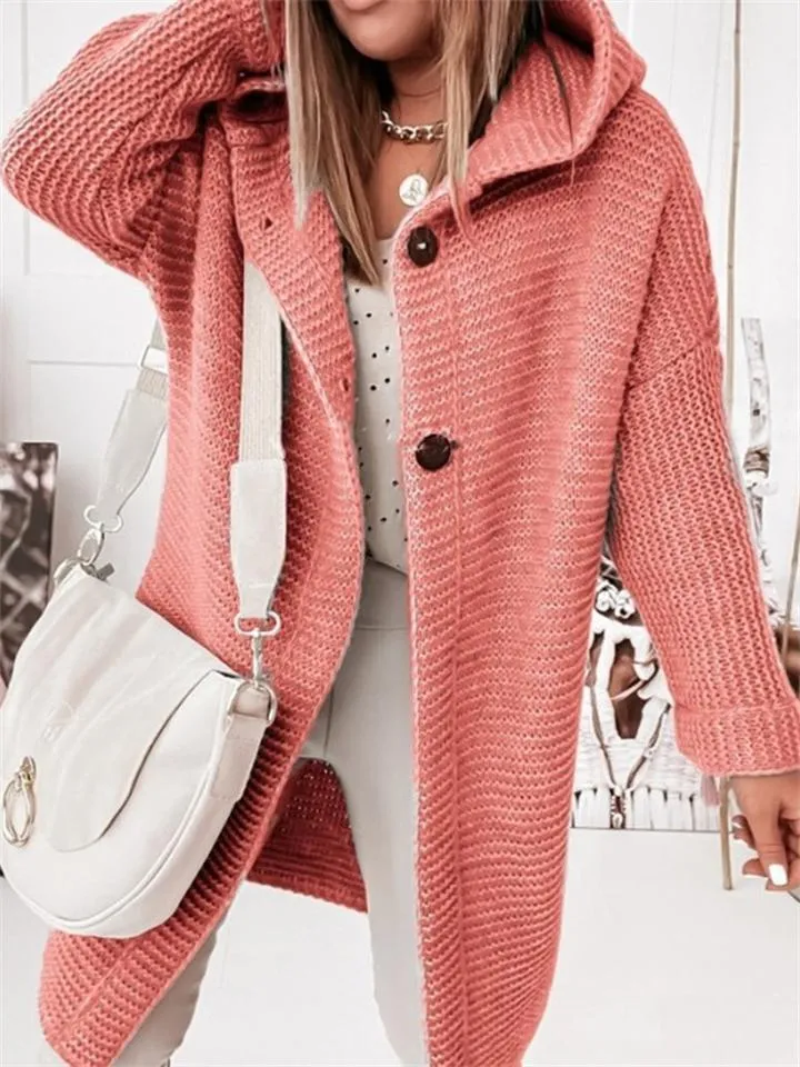 Women's Casual Hooded Sweater Cardigans for Autumn