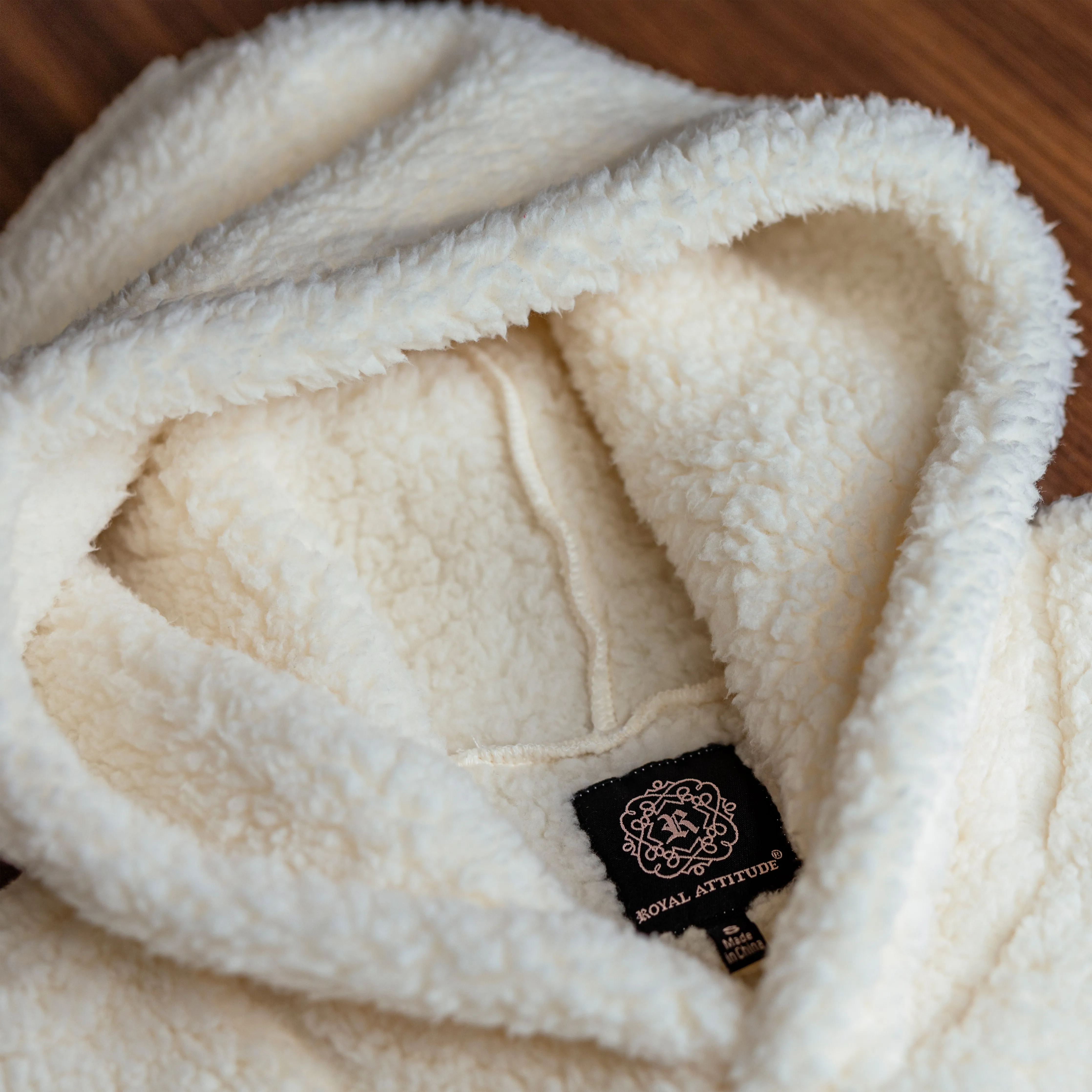 Womens Micro-poly Sherpa Fleece Hoodie - Egret