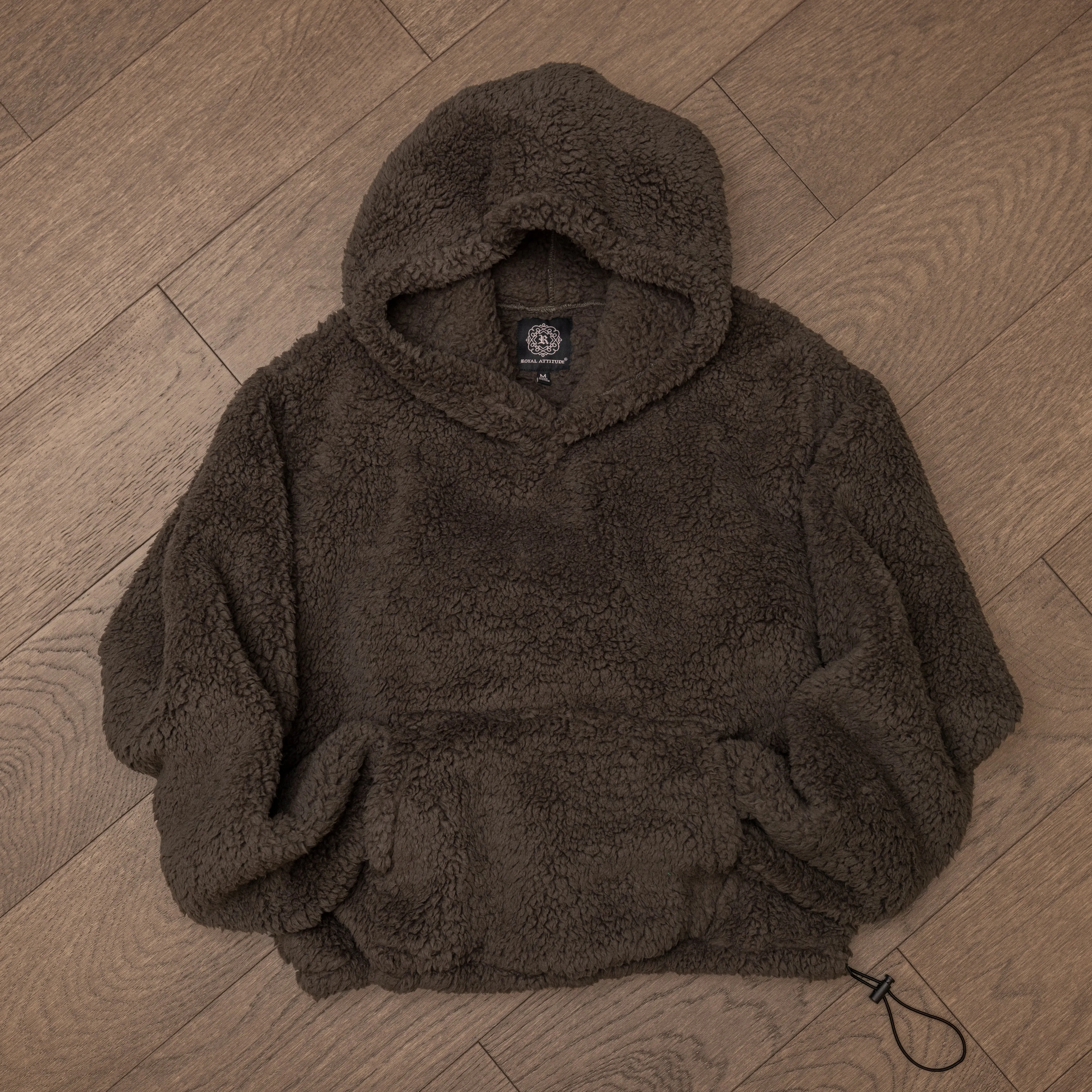 Womens Micro-poly Sherpa Fleece Hoodie - Major Brown