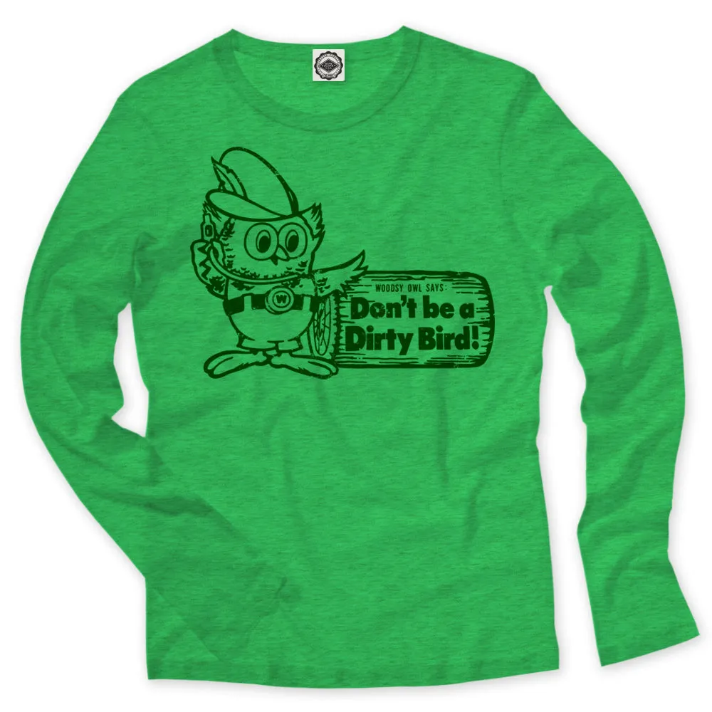 Woodsy Owl "Don't Be A Dirty Bird" Kid's Long Sleeve Tee