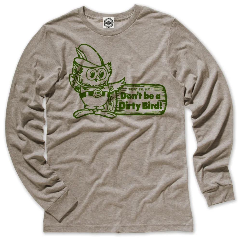 Woodsy Owl "Don't Be A Dirty Bird" Men's Long Sleeve Tee