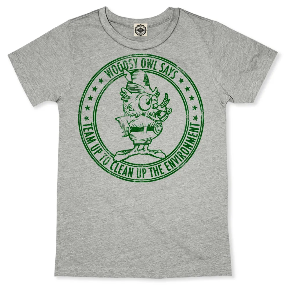 Woodsy Owl "Team Up To Clean Up" Toddler Tee