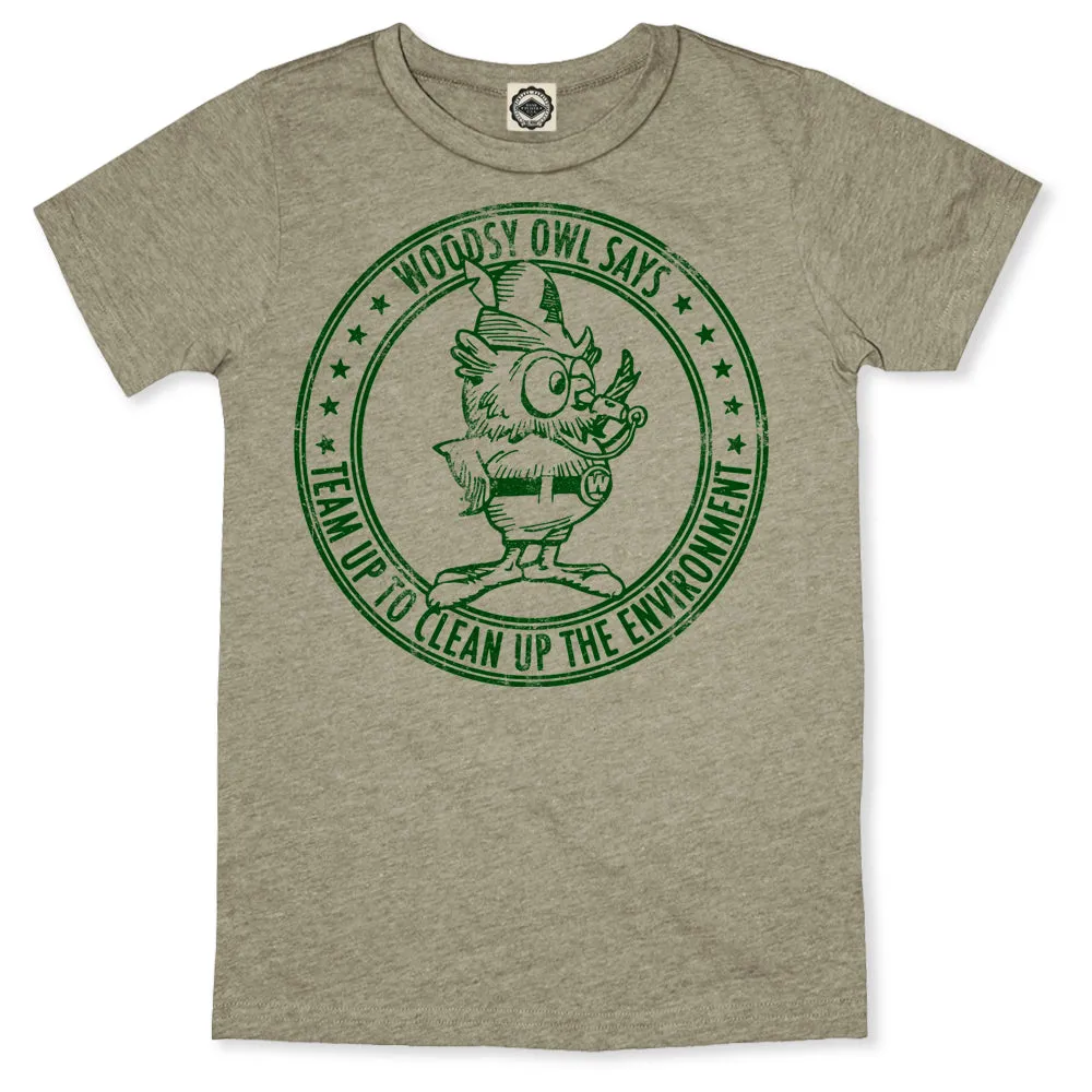 Woodsy Owl "Team Up To Clean Up" Toddler Tee