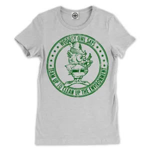 Woodsy Owl "Team Up To Clean Up" Women's Tee