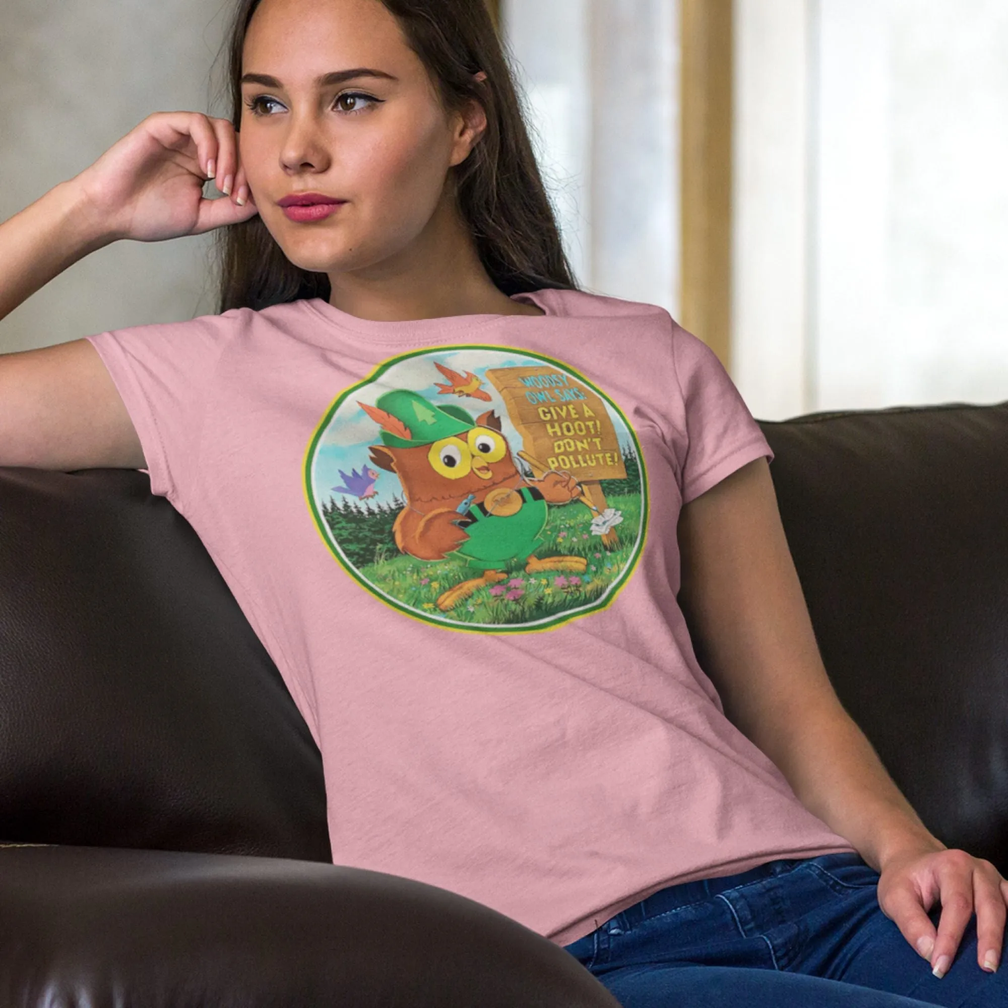 Woodsy Owl Retro 70's Logo Women's Tee