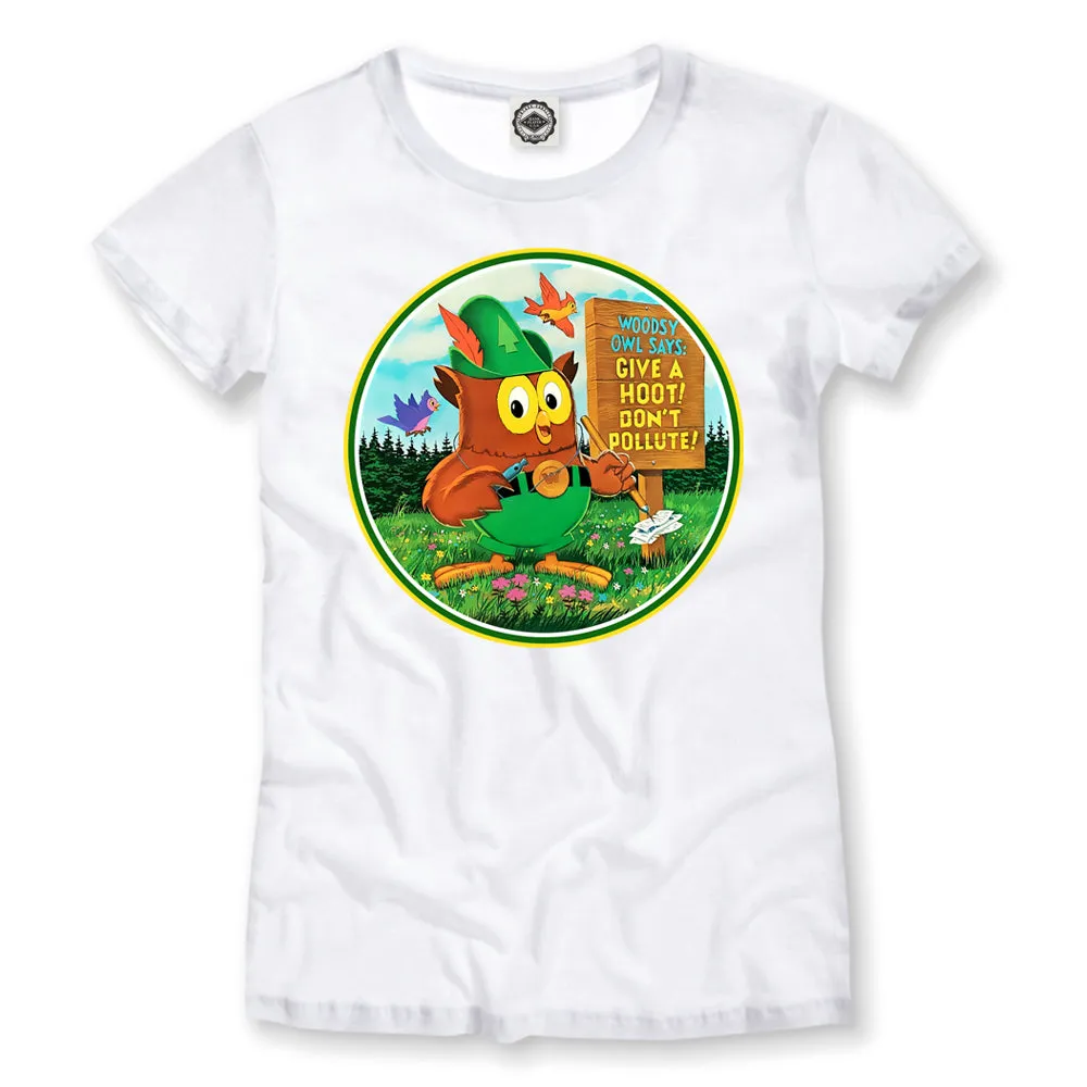 Woodsy Owl Retro 70's Logo Women's Tee