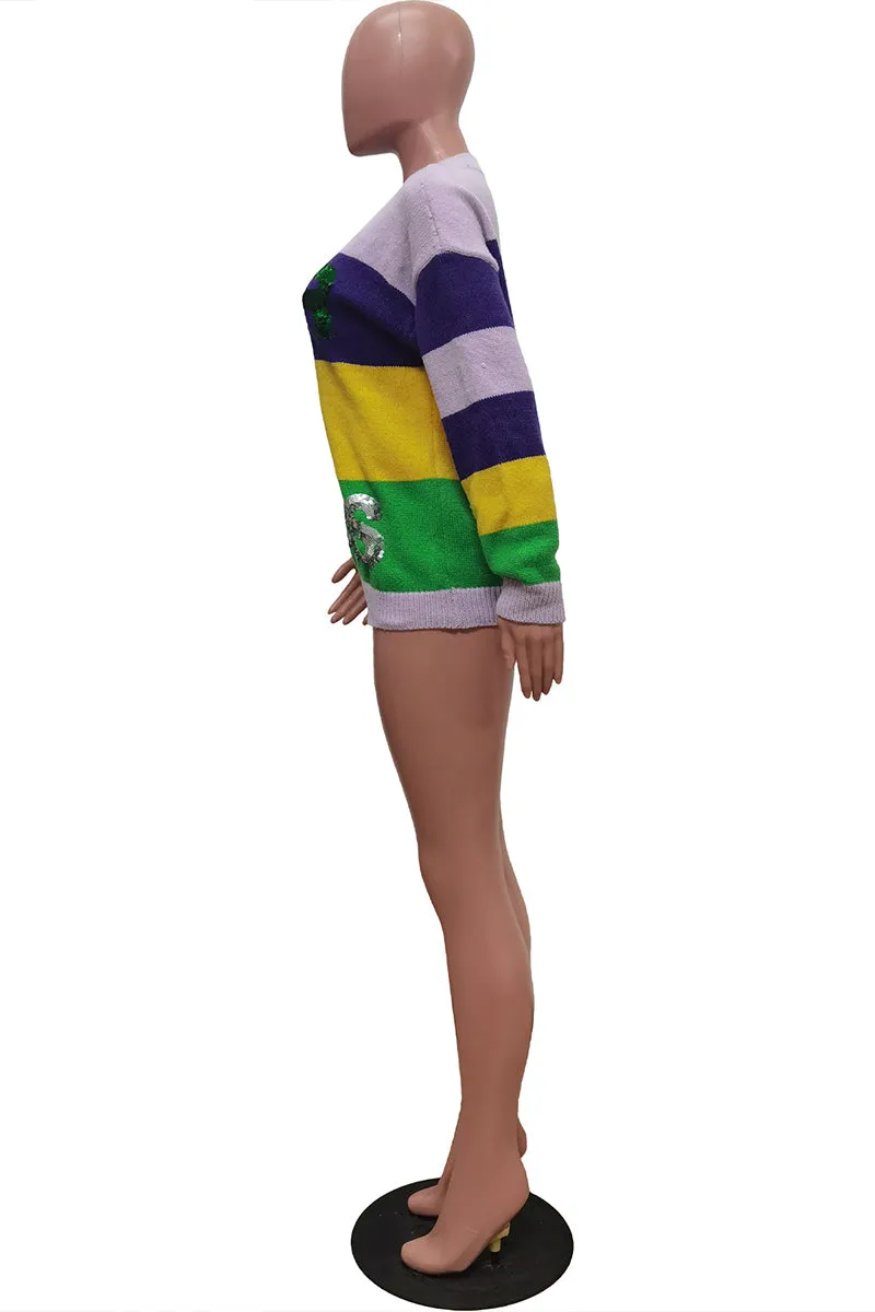 WT3007 Sequins Knitted Shirt Outerwear