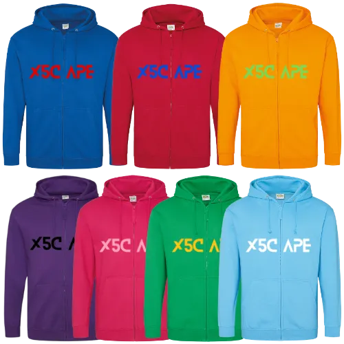 X5CAPE Custom Zip Up Hoodie - Bright Colours