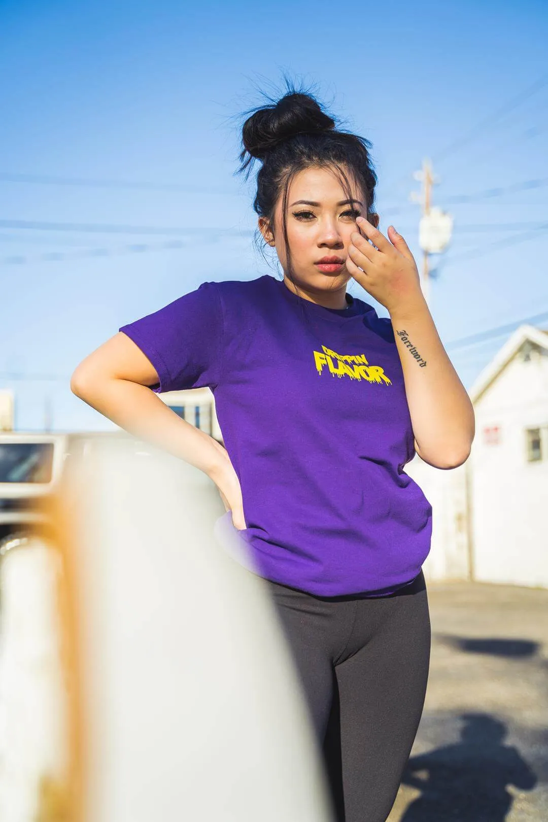 Yellow Drippin Flavor | Purple Tee