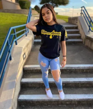 Yellow SA Drip | Black Tee