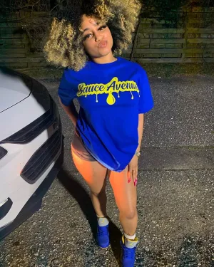 Yellow SA Drip | Blue Tee