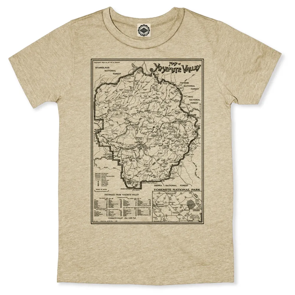 Yosemite Valley National Park Map Men's Tee