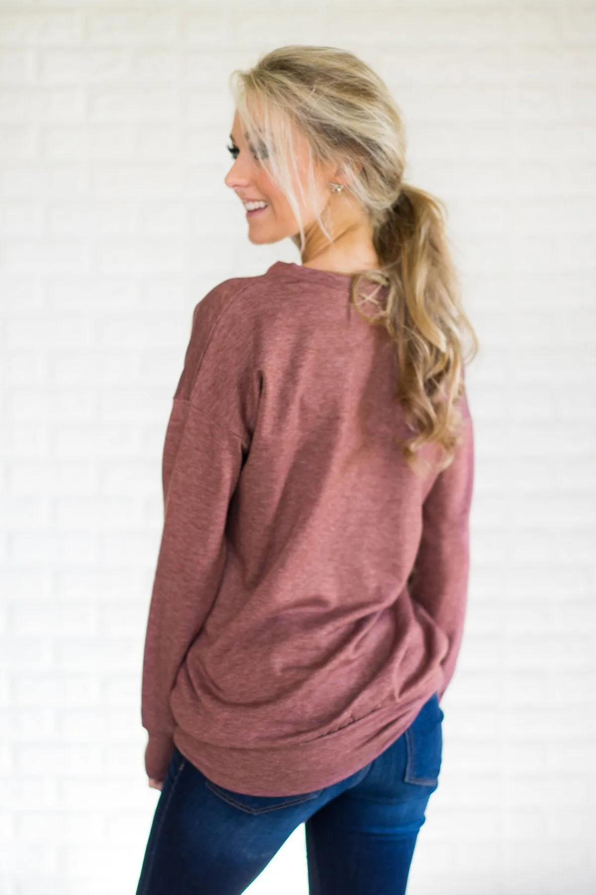 You Crossed My Path Sweater - Brick