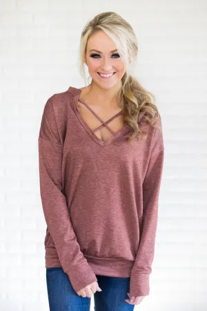 You Crossed My Path Sweater - Brick