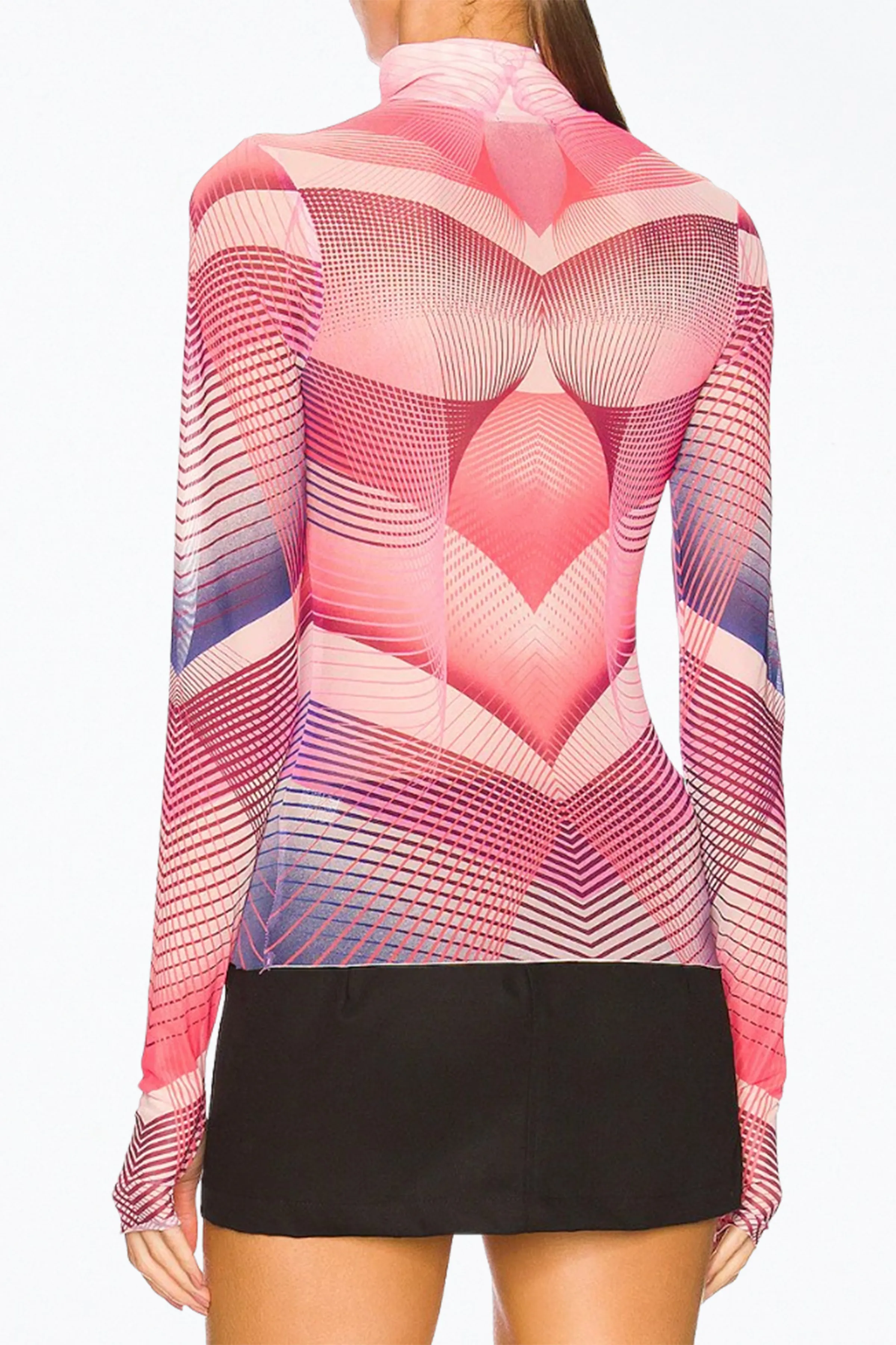 ZADIE POWER MESH TURTLENECK TOP