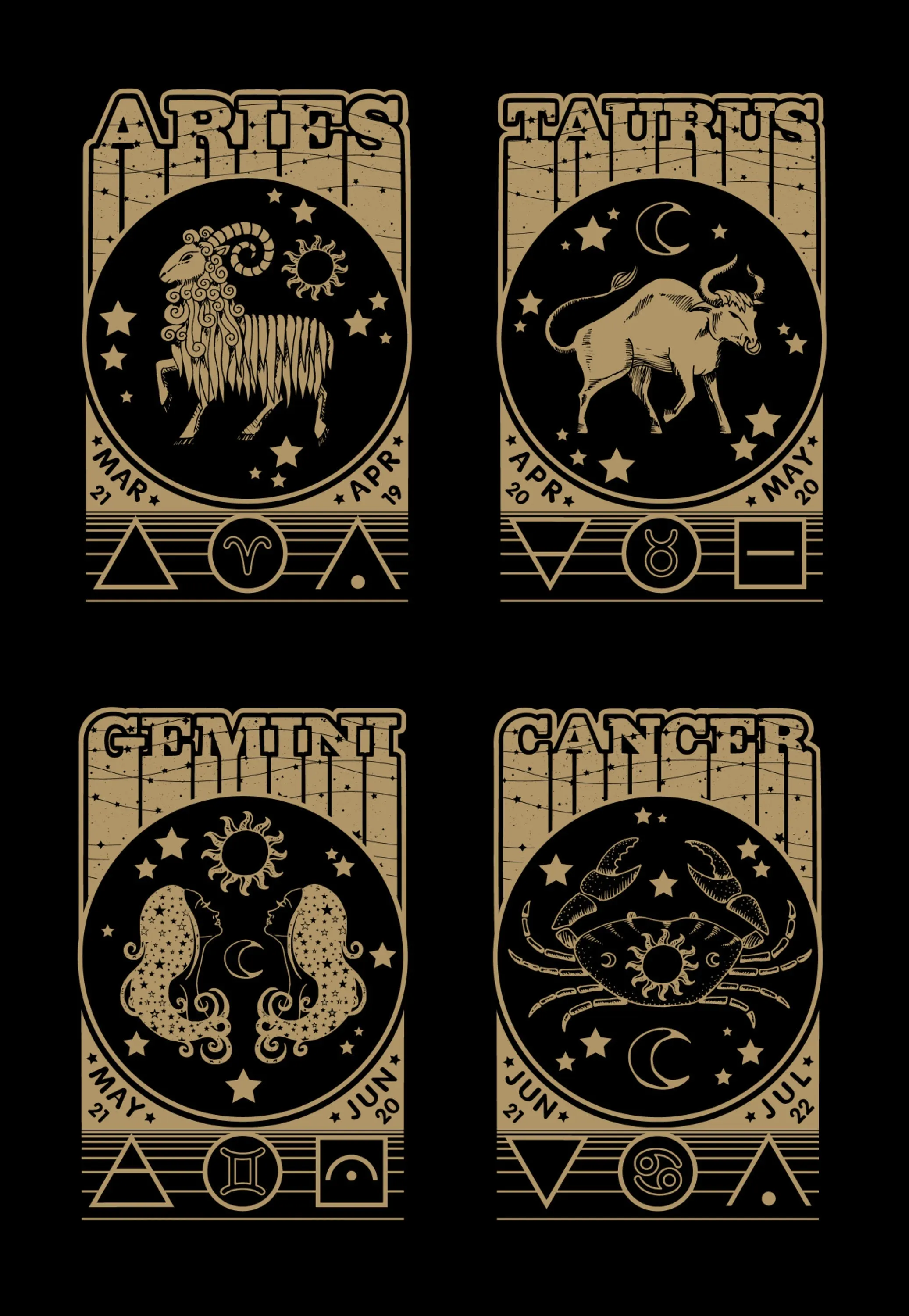 Zodiac Tee Range - Black