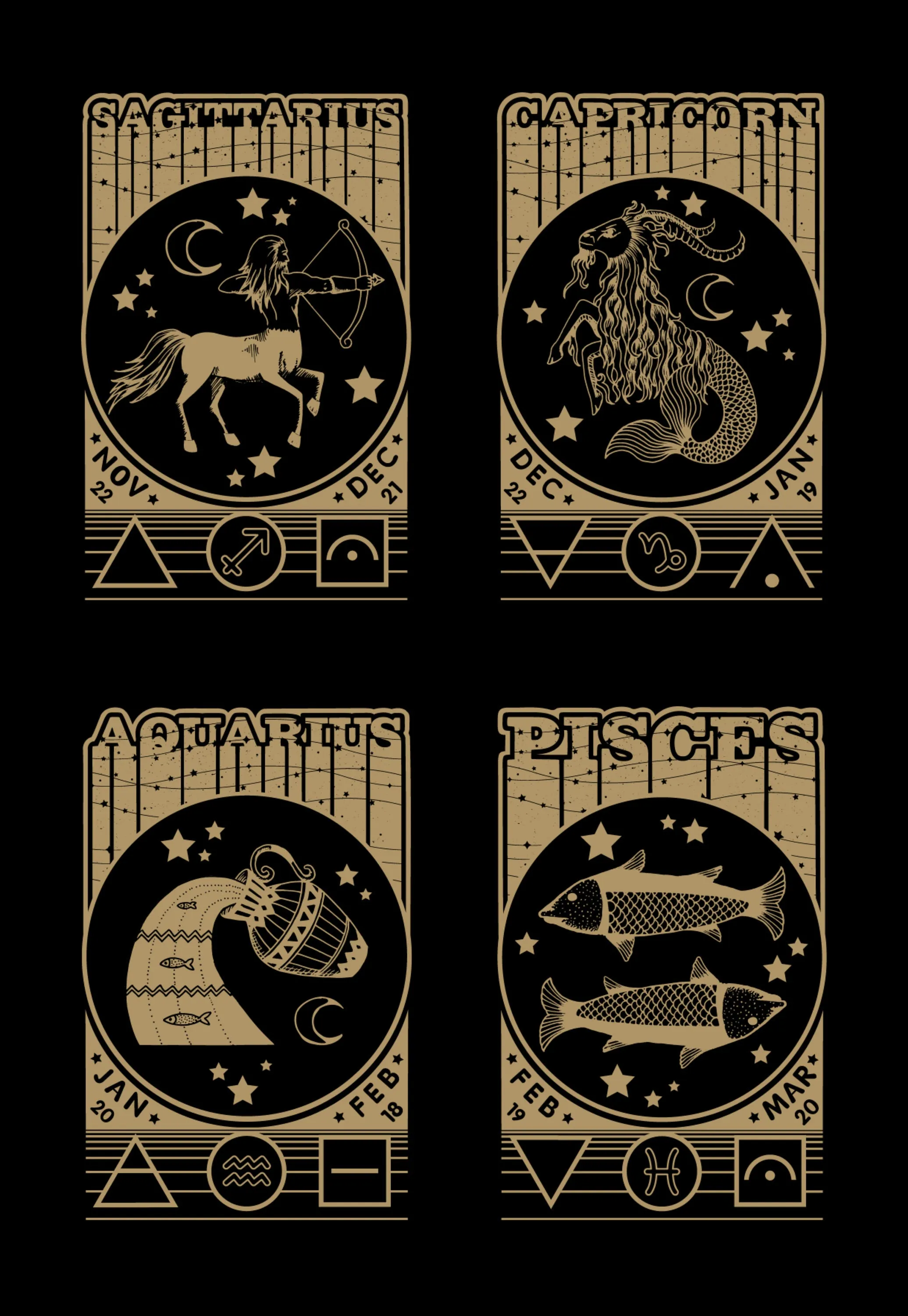 Zodiac Tee Range - Black