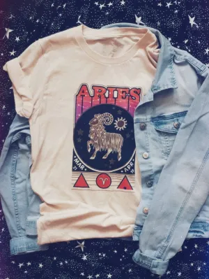 Zodiac Tee Range - Soft Cream